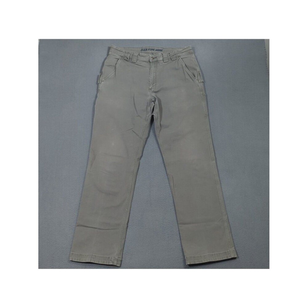 Duluth Pants Men's 36x34 Fits 35x32 Gray Flex Fire Hose Relaxed Fit Carpenter